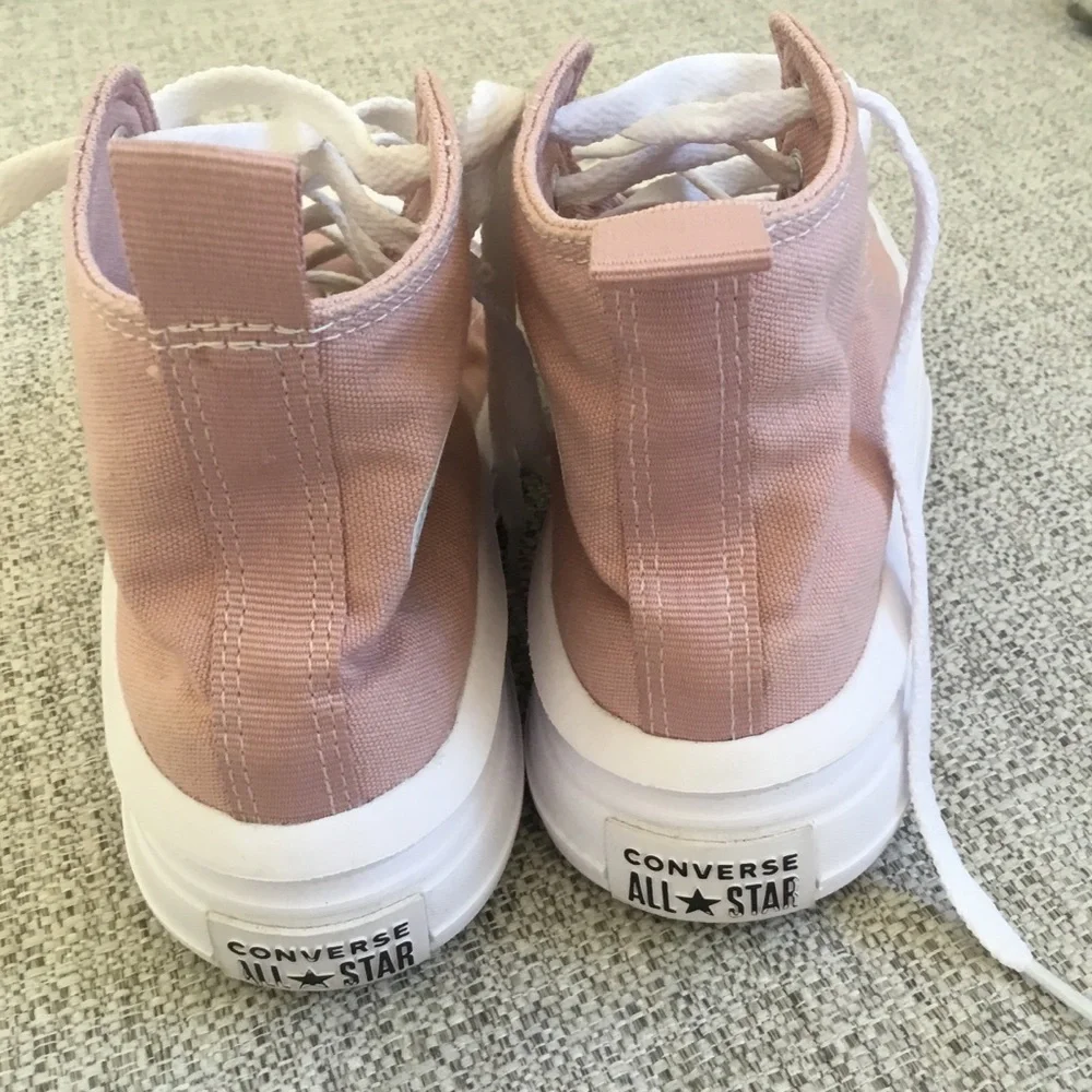 Converse Platform High Top Sneakers - Blush Pink & White